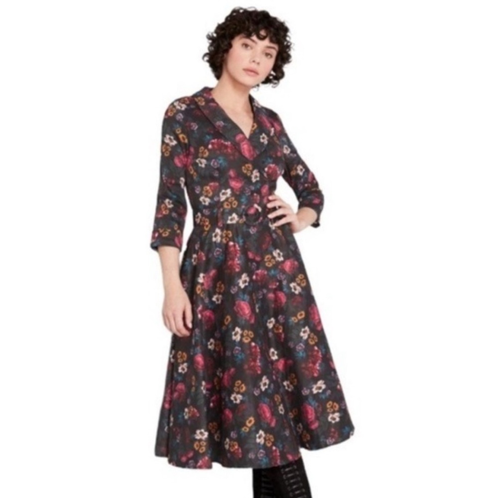 Collectif Penelope midnight floral swing dress pinup retro vintage kitschy
